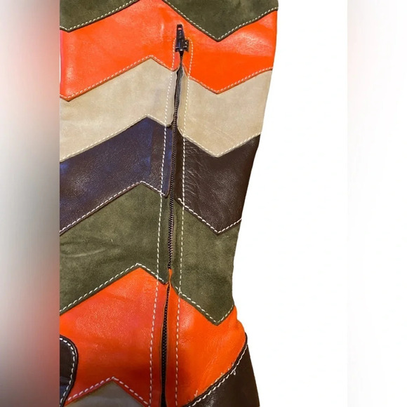 Missoni Leather Suede Chevron Zig Zag Boots - Picture 4 of 14